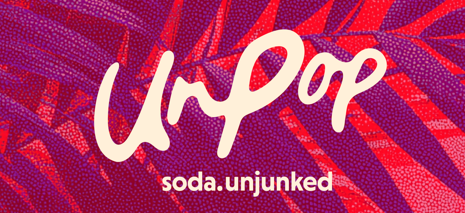 UnPop logo on a red and purple patterned background
